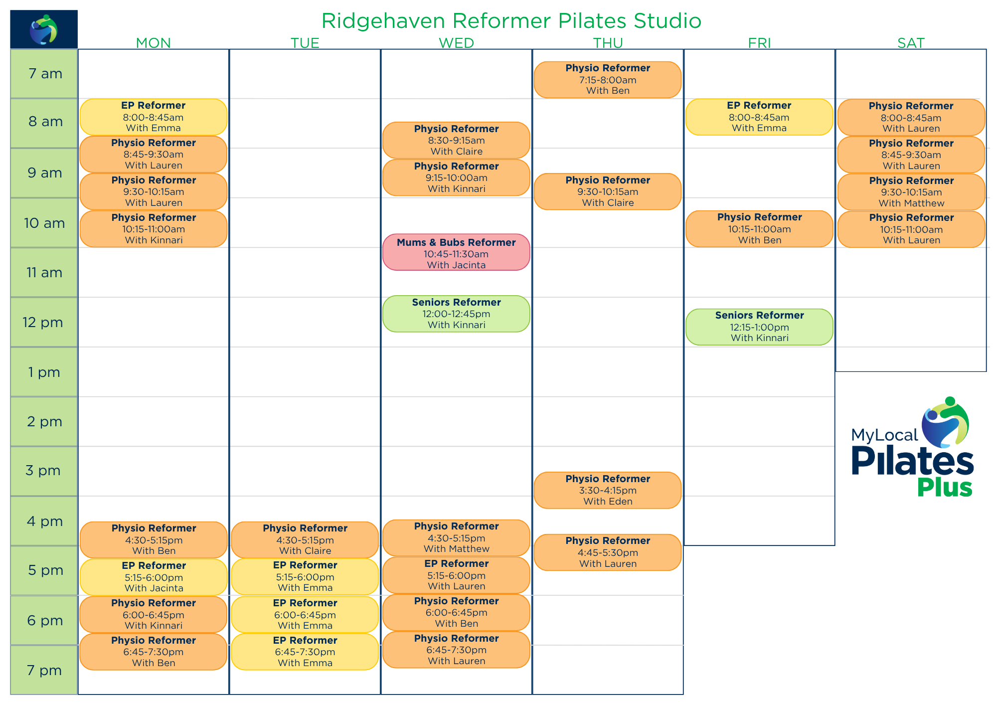 ALL Reformer Pilates Timetable v2